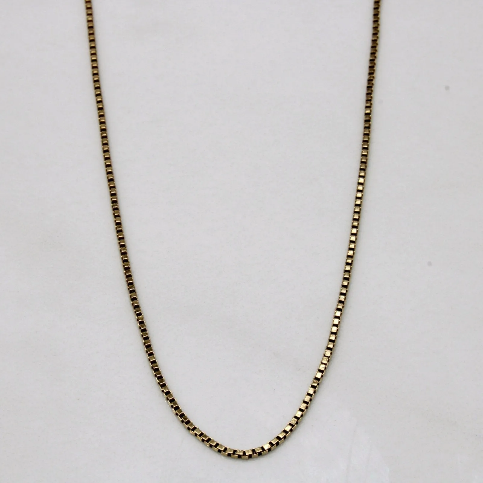 10k Yellow Gold Box Chain | 18" | Glimmer Accent