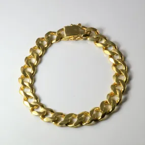 refined design Yellow Gold Curb Link Chain Bracelet | 8"|