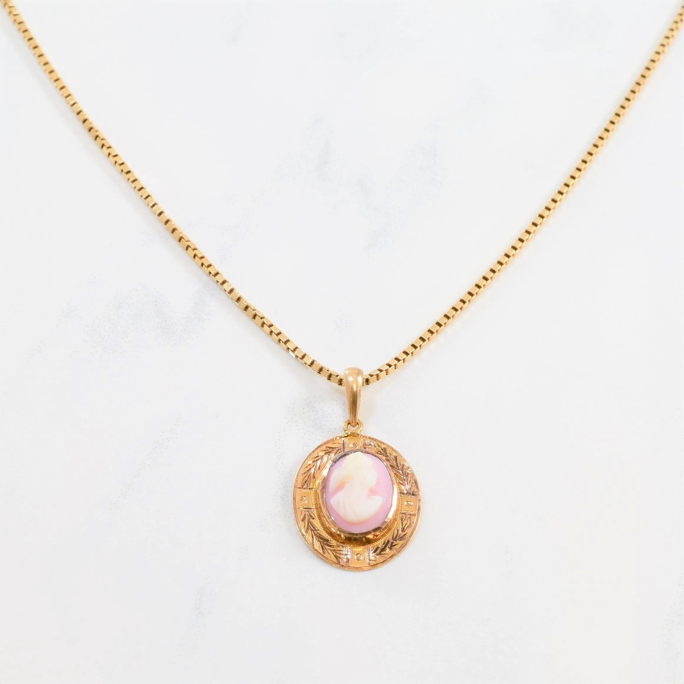 Birthday Style Bezel Set Cameo Pendant | 1.35ctw | 18.5" |