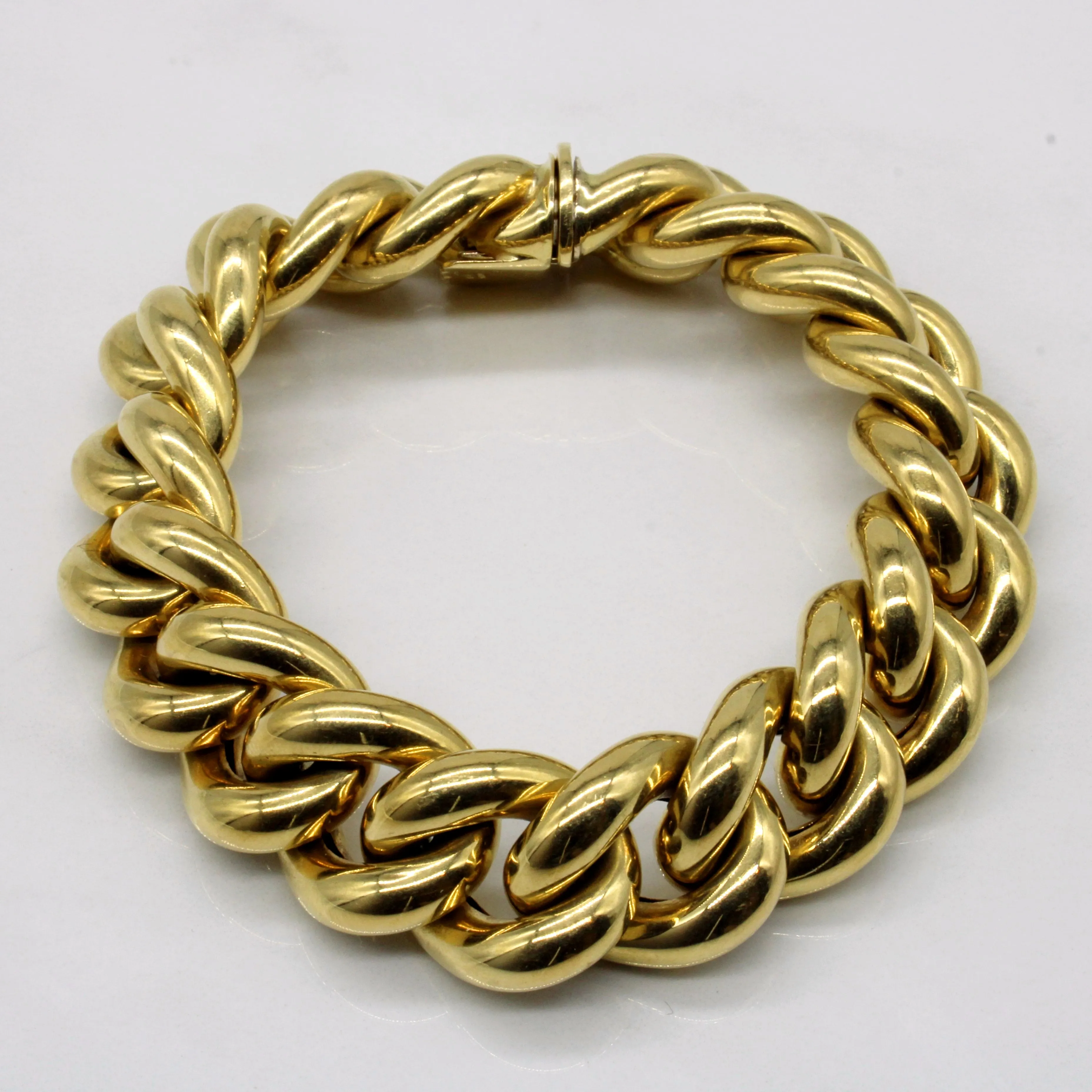 18k Yellow Gold Curb Link Bracelet | 8" | Classic Edge