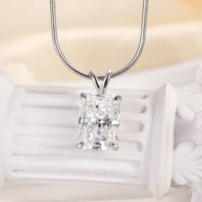 Relaxed Look Evening Appeal Louily Moissanite 4.5 CT Radiant Cut Pendant Necklace