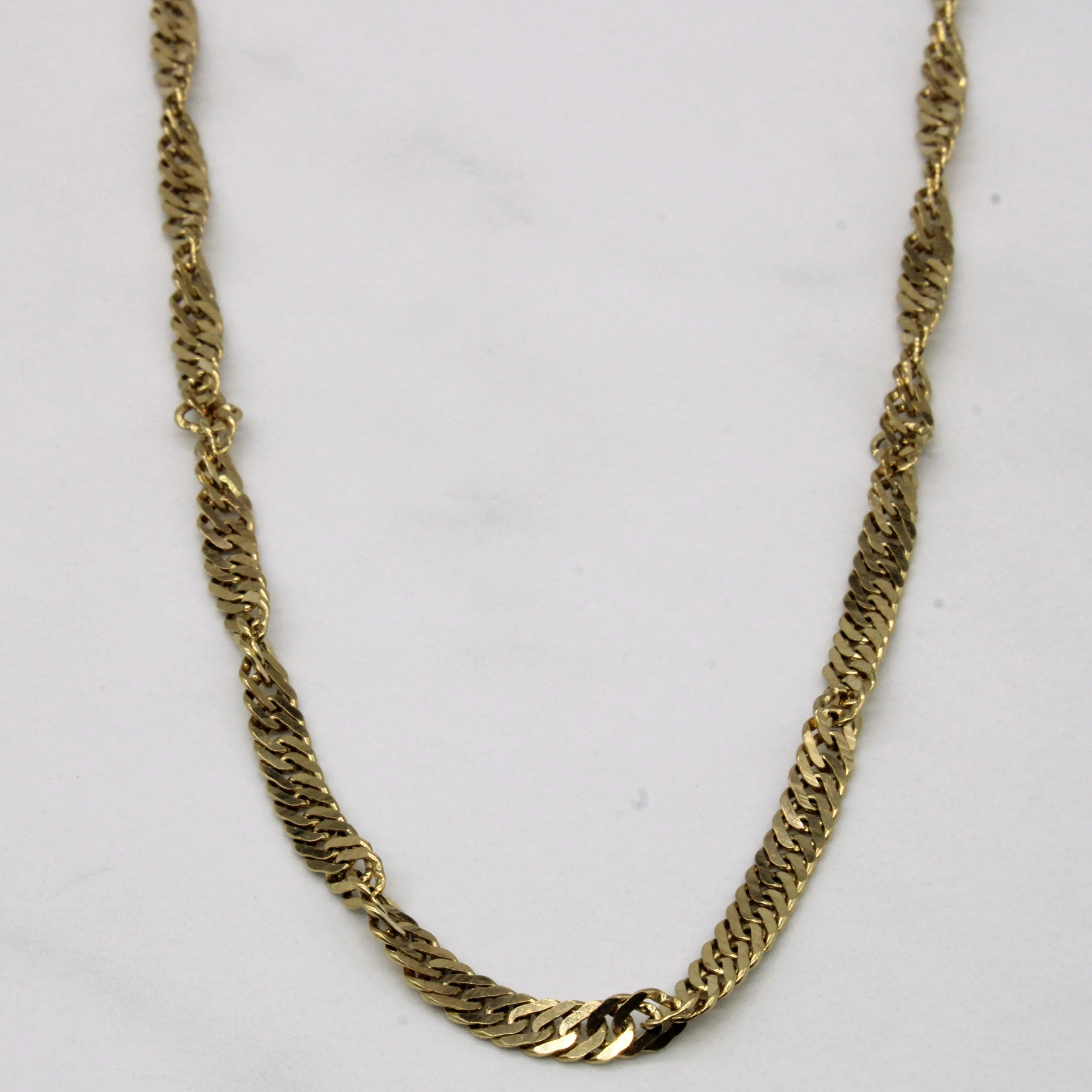 10k Yellow Gold Singapore Chain | 24" | Premium Highlight Gloss Moment