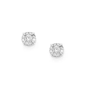 10K Gold Diamond Stud Earring Ornate Feature Secure Decor