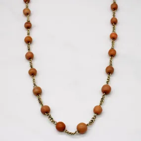 Coral Bead Necklace | 37.50ctw | 18" | Date Fit