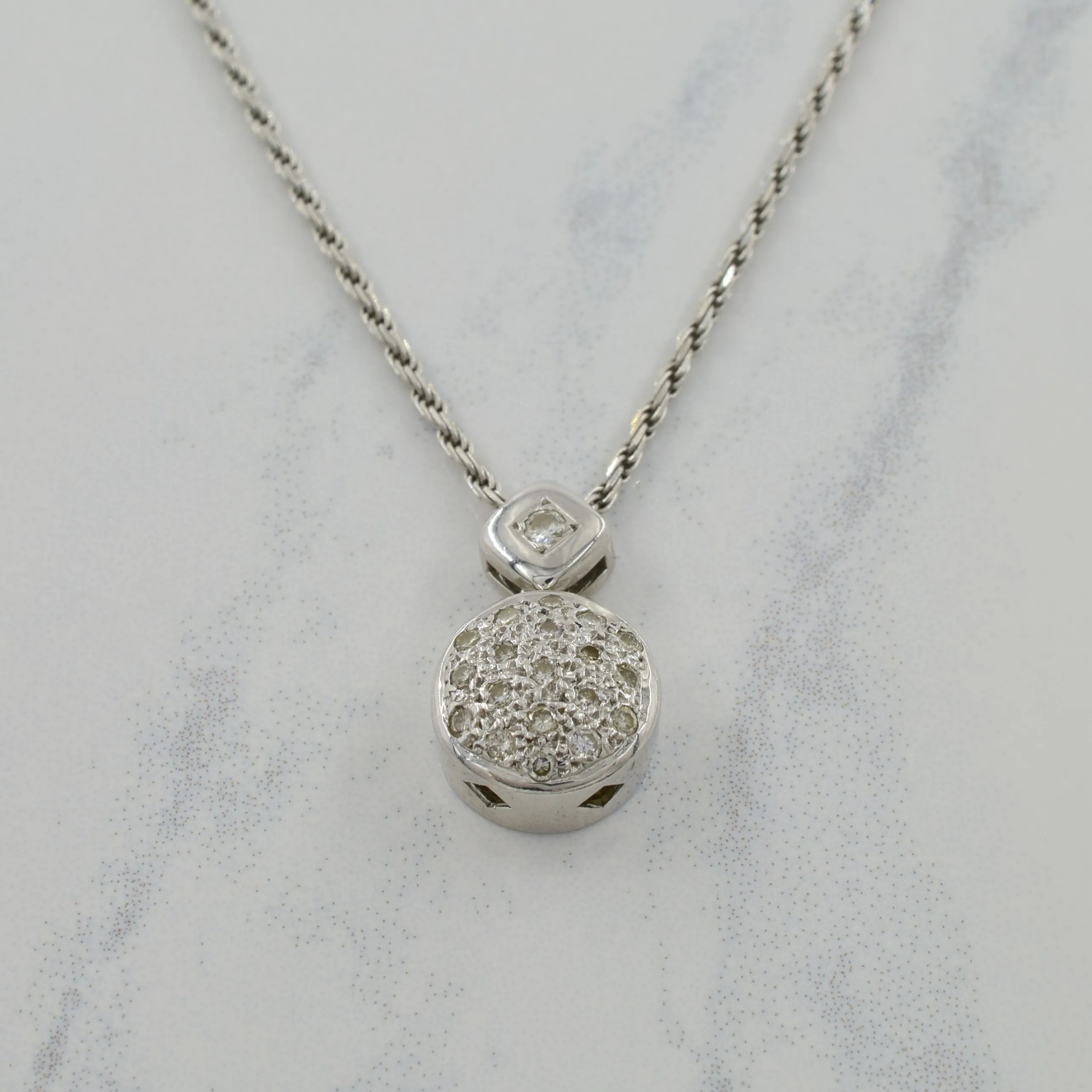 Diamond Pendant Necklace | 0.20ctw | 18.25" | Balanced Detail Chic Pulse