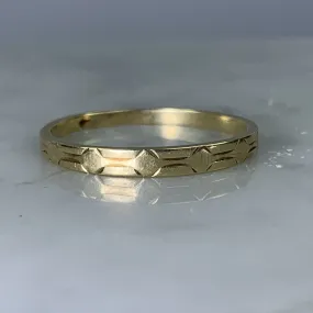 Body Adornment Art Deco Yellow Gold Wedding Band by Kaynar. Perfect Wedding Ring, Thumb Ring or Stacking Band.