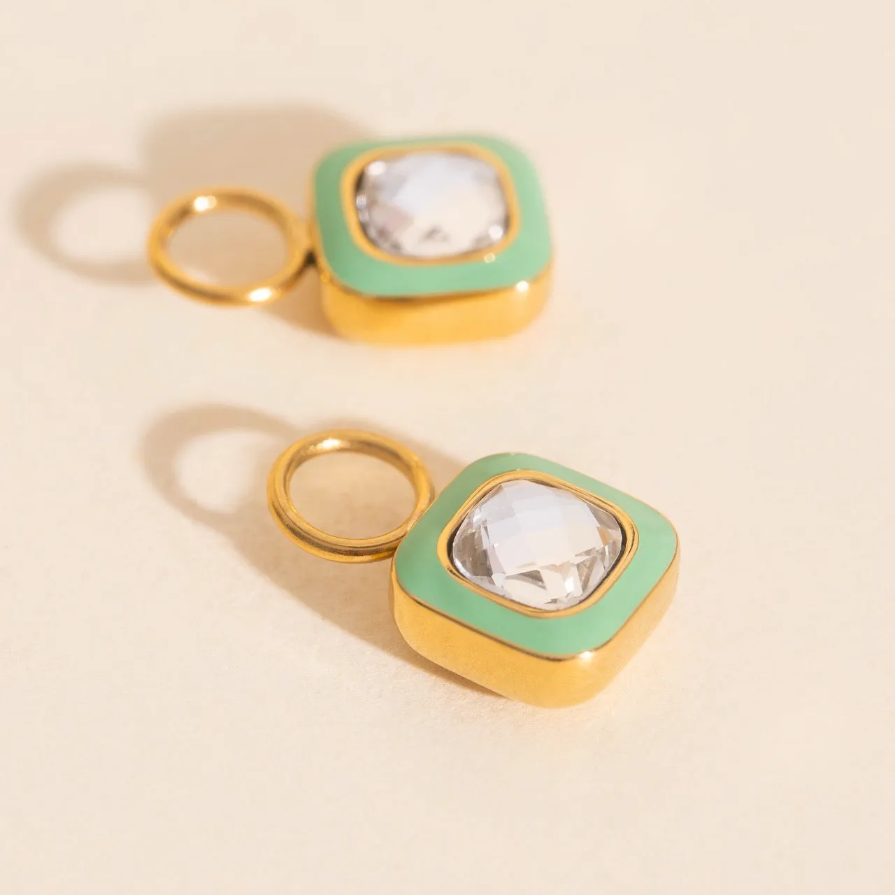 Geometric Piece Artistic Trinket Showgirl Chunky Huggie Hoop Charm