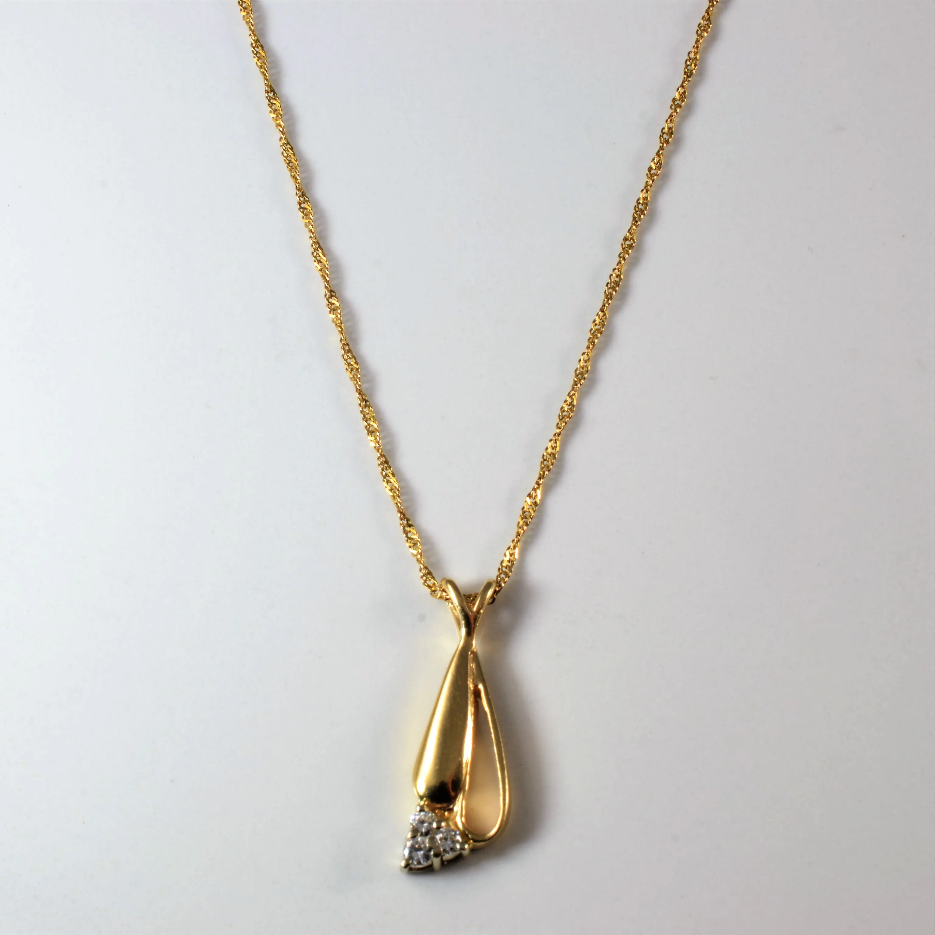 Cluster Diamond Drop Necklace | 0.12ctw | 16" | Golden Light Elegant Pieces