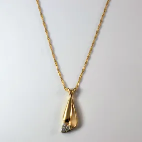 Cluster Diamond Drop Necklace | 0.12ctw | 16" | Golden Light Elegant Pieces