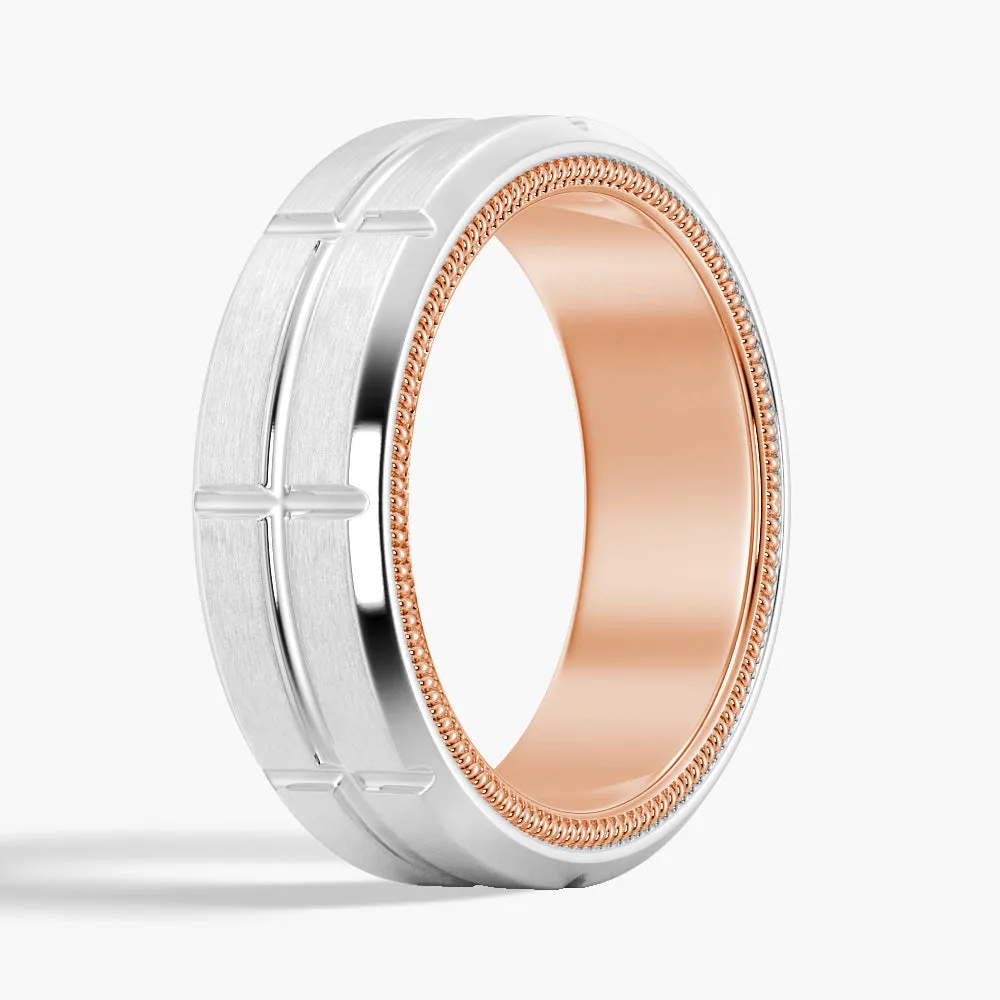 Creative Twist Contemporary Glow 7.5mm Modern Design Men's Band