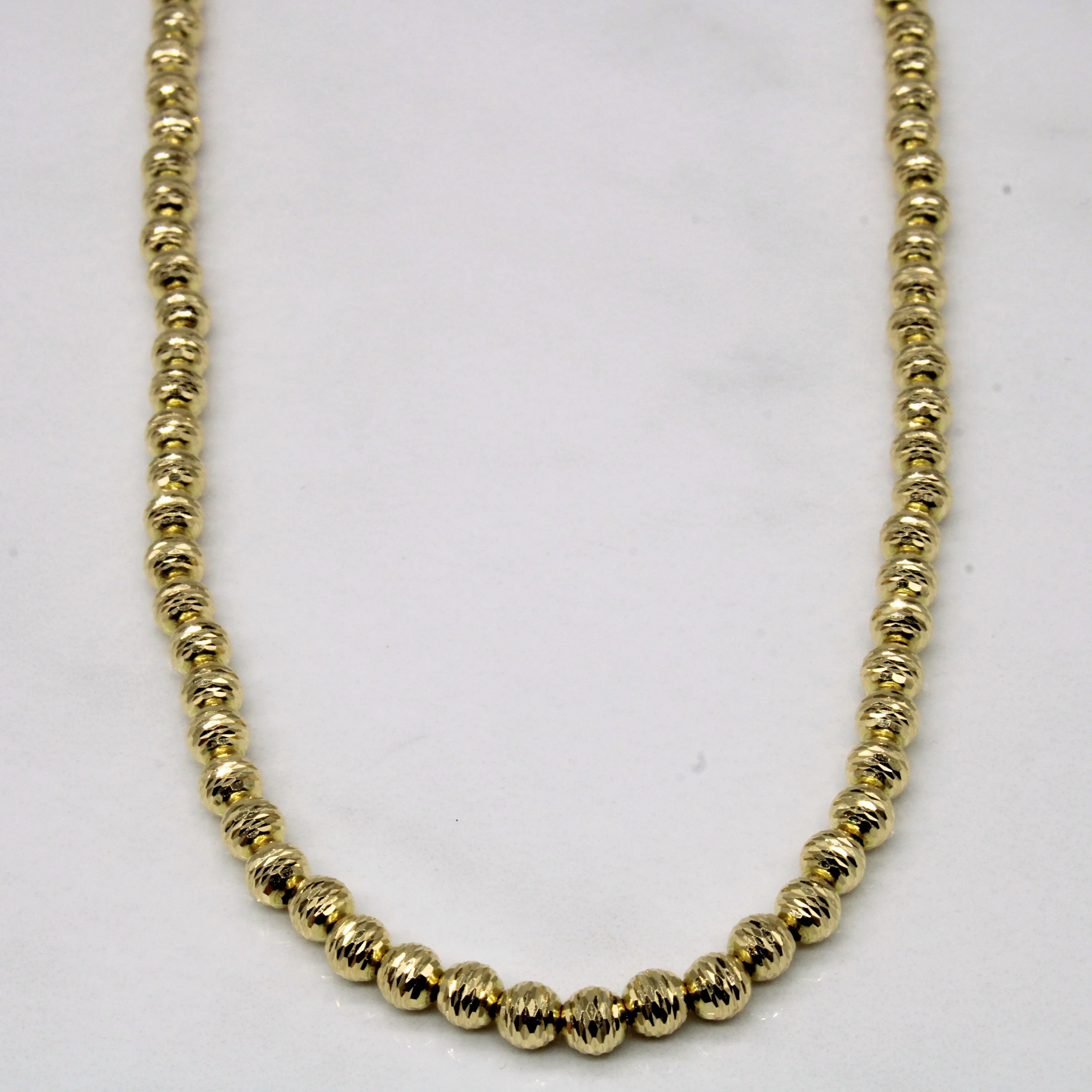 Minimal Glow Luminous Touch 18k Yellow Gold Beaded Chain | 17" |