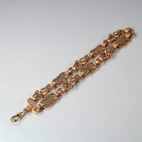 Interlocking Double Strand Gold Chain Bracelet | 7.5" | Casual accessory