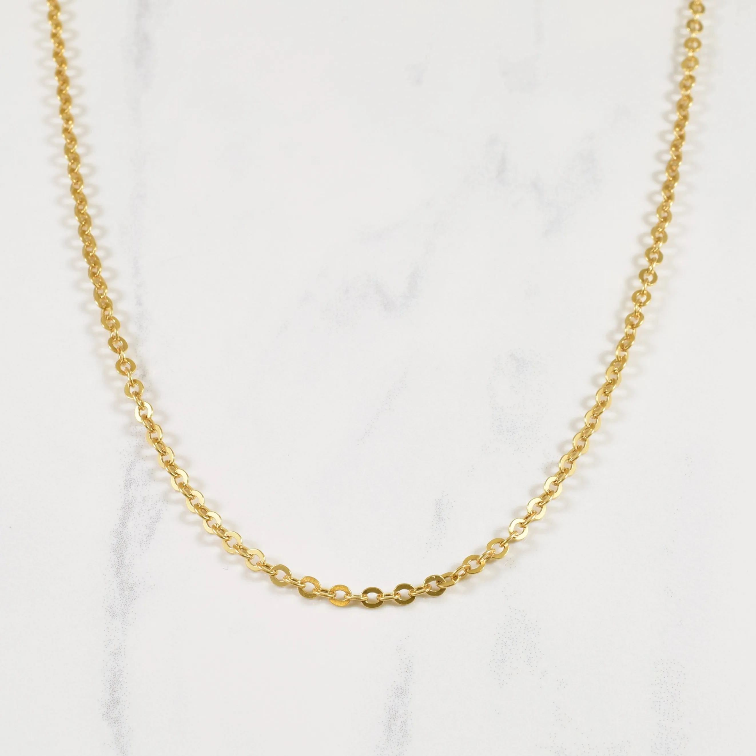 Heirloom Accent Refined Texture 18k Yellow Gold Curb Chain | 24" |