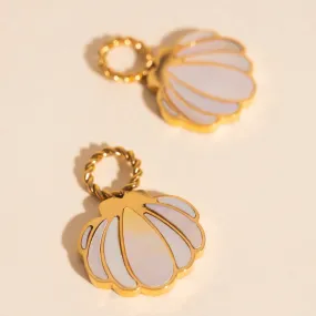 Clam Shell Huggie Hoop Charms Curved Embellishment