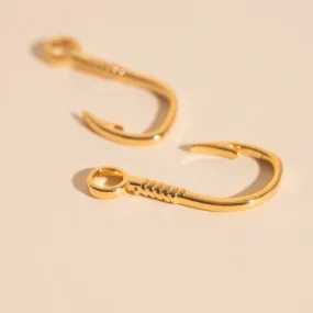 Fish Hook Huggie Hoop Charms Casual Trinket