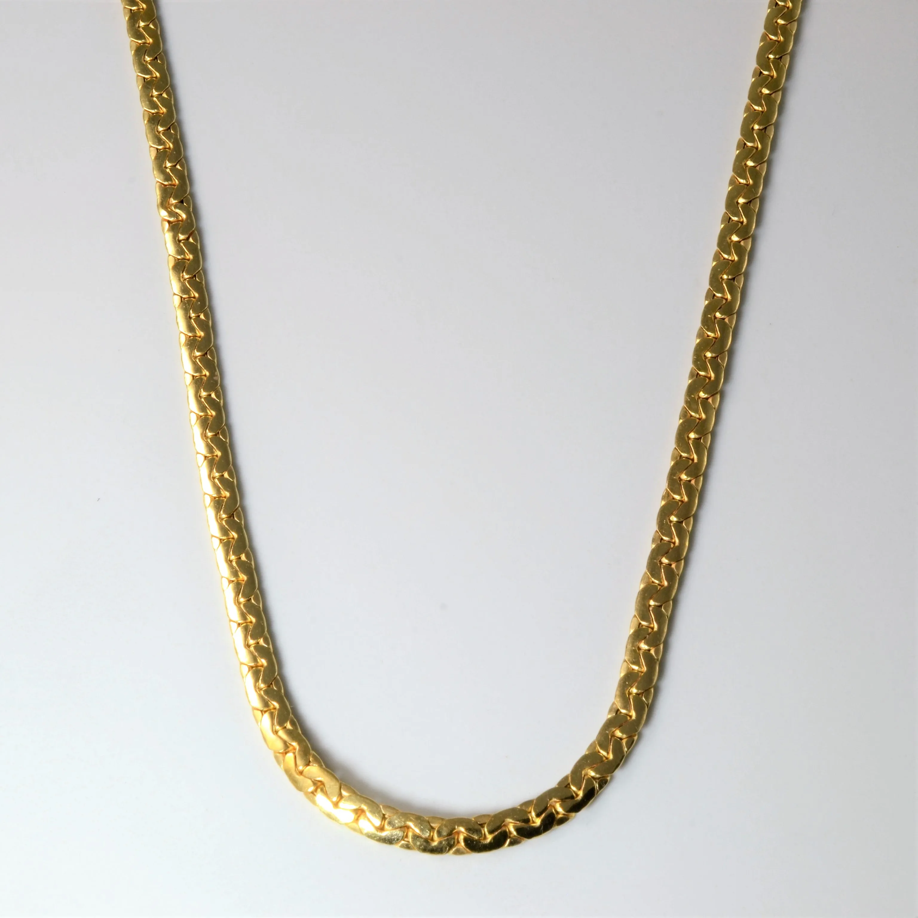 14k Yellow Gold C link Chain | 20" | Luxury Contour Gentle Accent