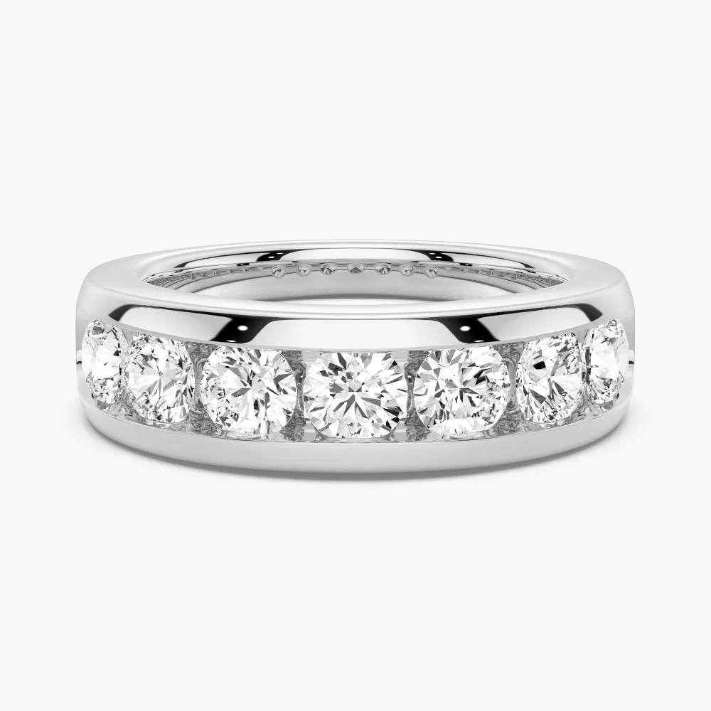 Glowing Details Dainty Spark 8mm Channel Set Moissanite Men's Wedding Band