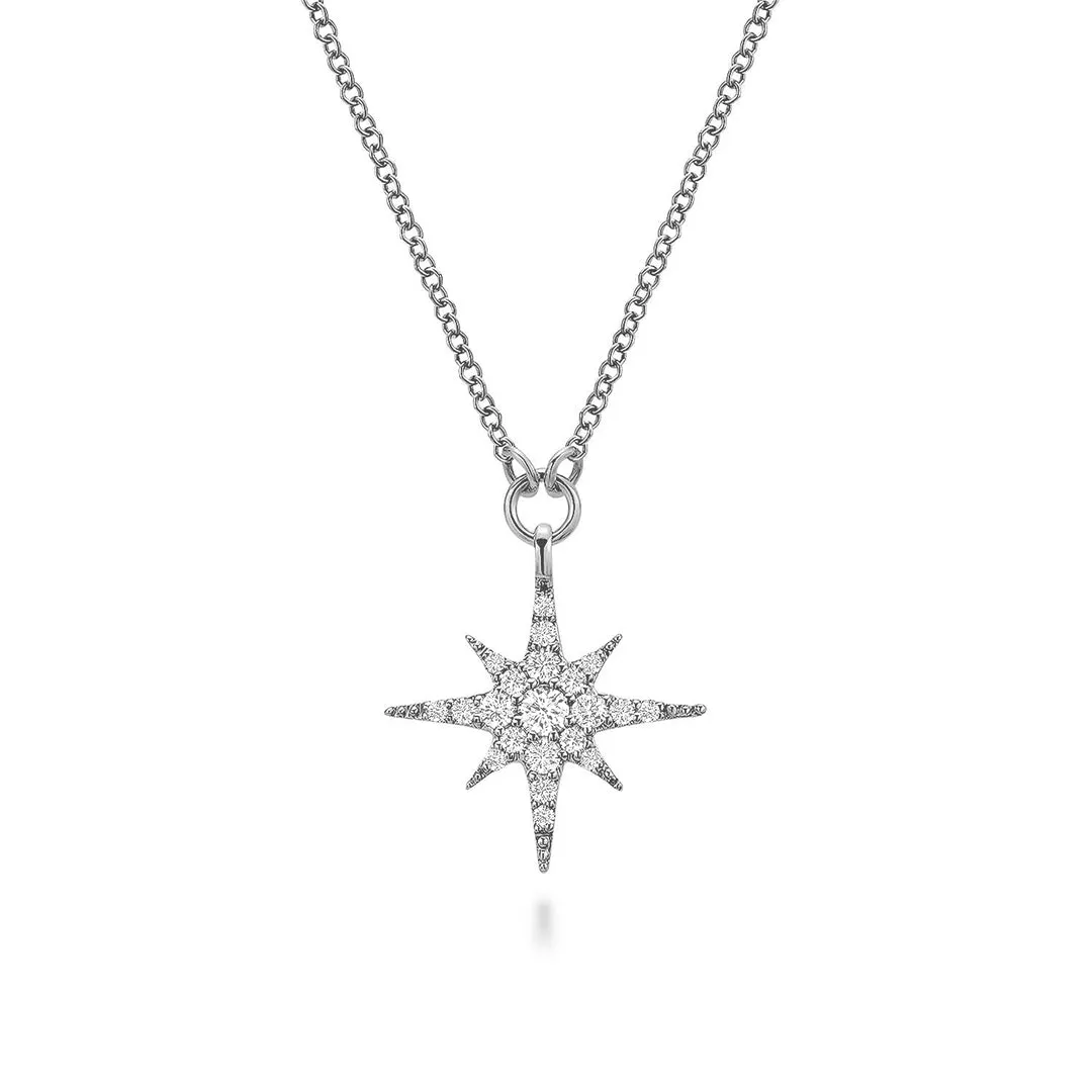 Handcrafted Jewelry Finish Starburst Moissanite Pendant Necklace