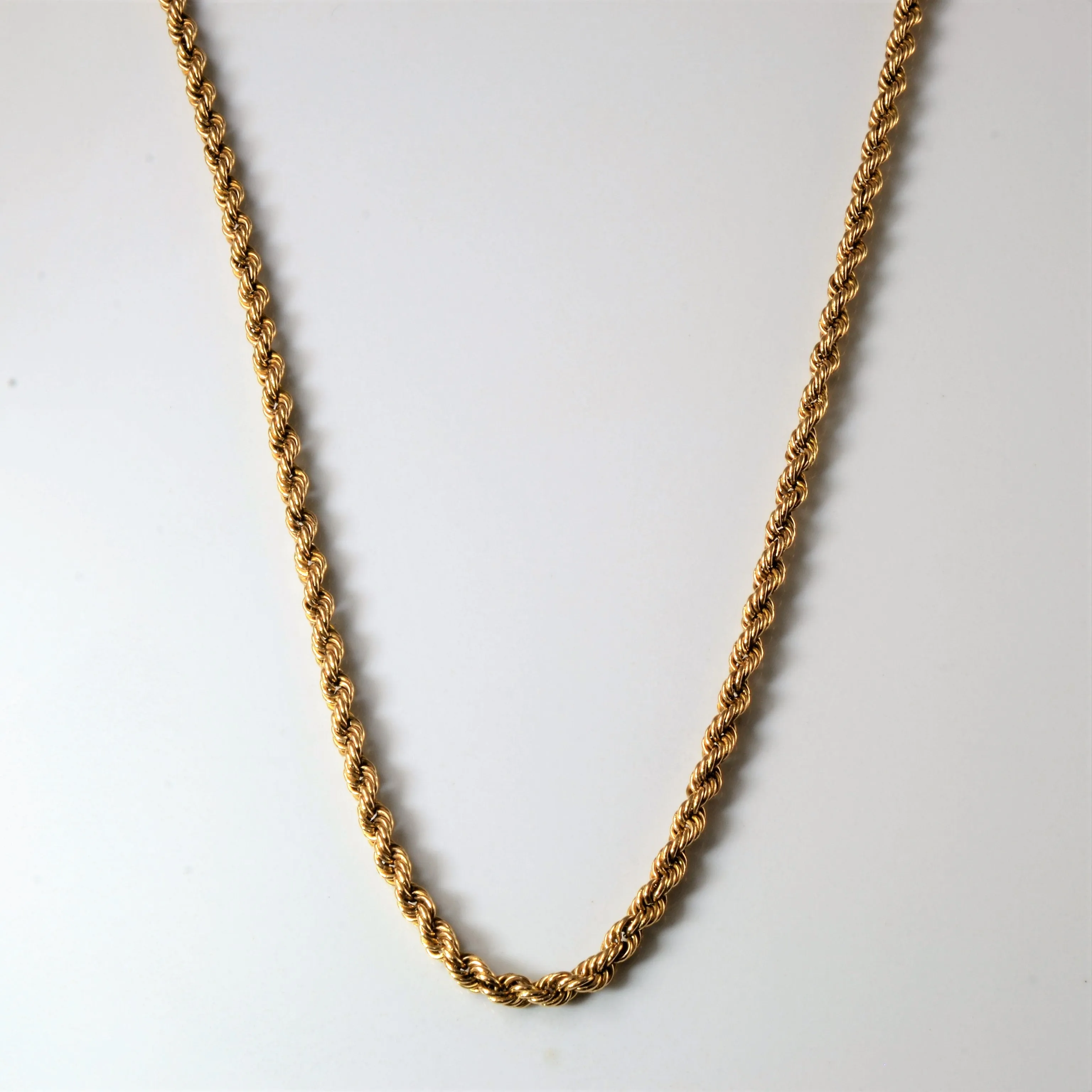 Minimal Aesthetic 9k Yellow Gold Rope Chain | 20"|