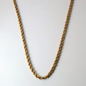 Minimal Aesthetic 9k Yellow Gold Rope Chain | 20"|