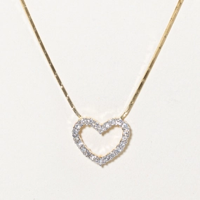 Diamond Heart Pendant Necklace | 0.50ctw | 16" | Trendy Appeal Luxury Spark