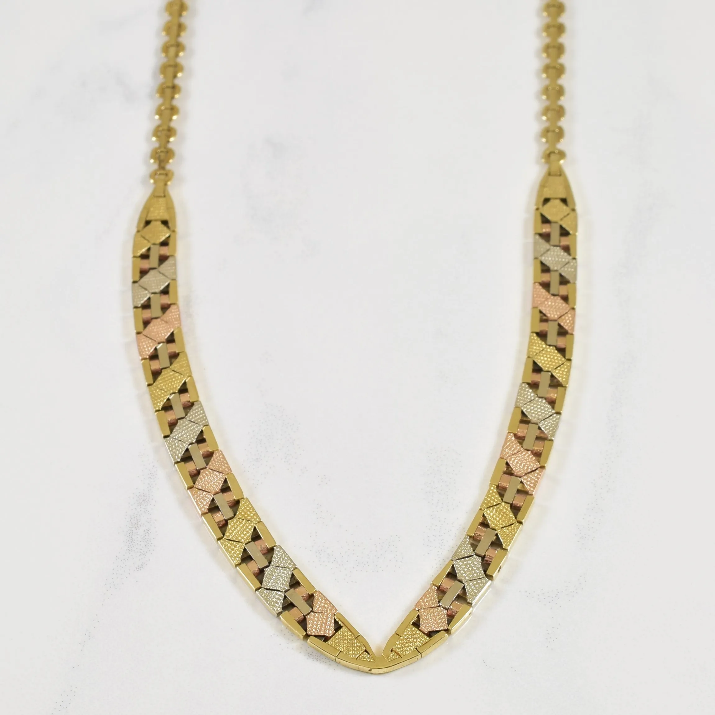 14k Tri Tone Fancy Chain | 17" | Artisan Flair