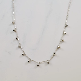 Diamond Cut Ball Necklace | 15.5" | Graceful Craft Unique Glow