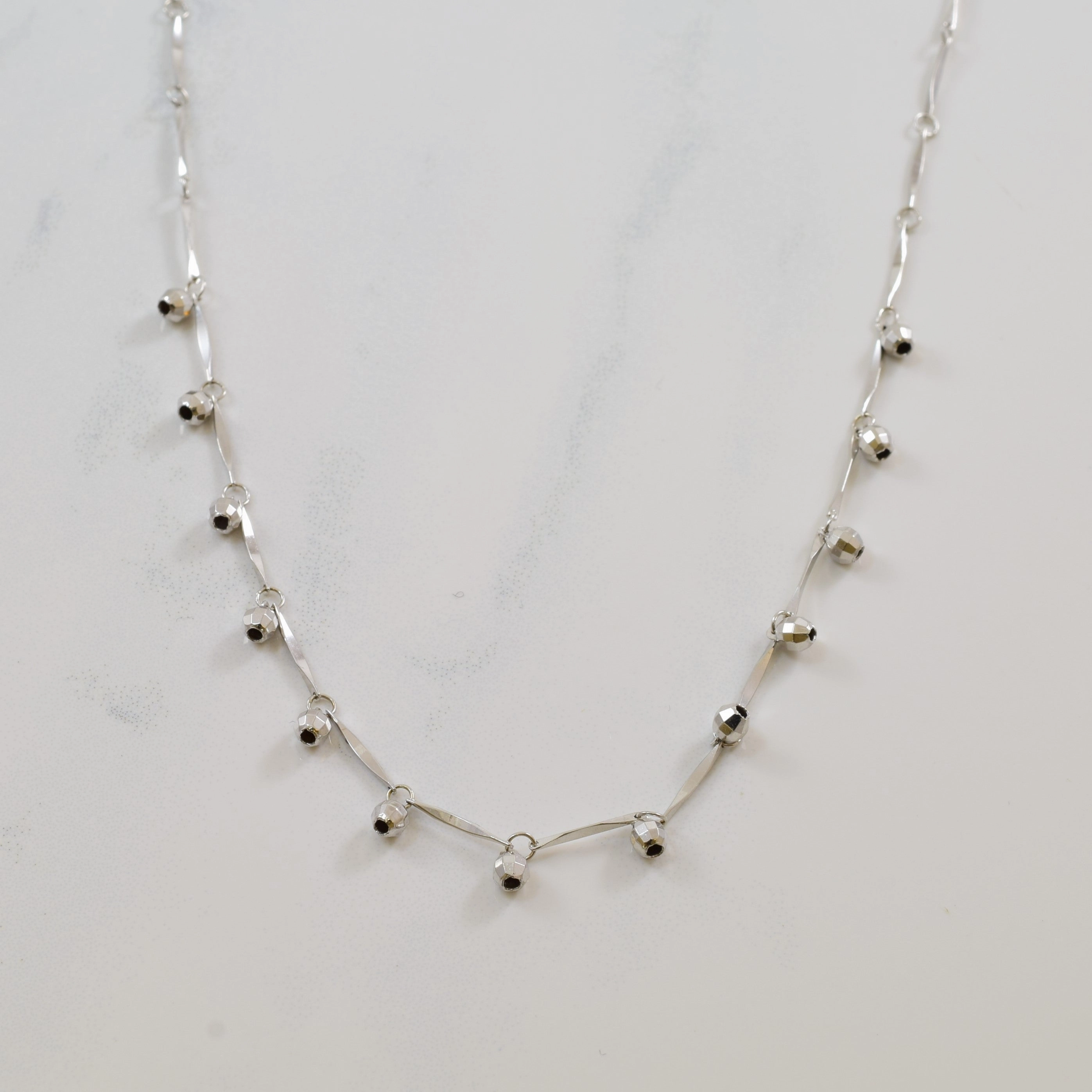 Diamond Cut Ball Necklace | 15.5" | Graceful Craft Unique Glow