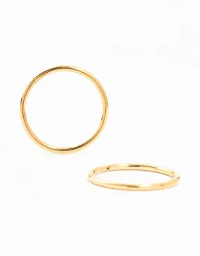 Gold Plated Titanium Sleeper Earrings 12 mm Elegant Gifts