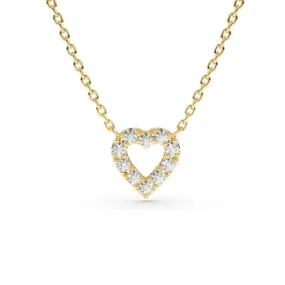 Lustrous Detail Lustrous Edge Pav?? Lab Grown Diamond Mini Heart Necklace