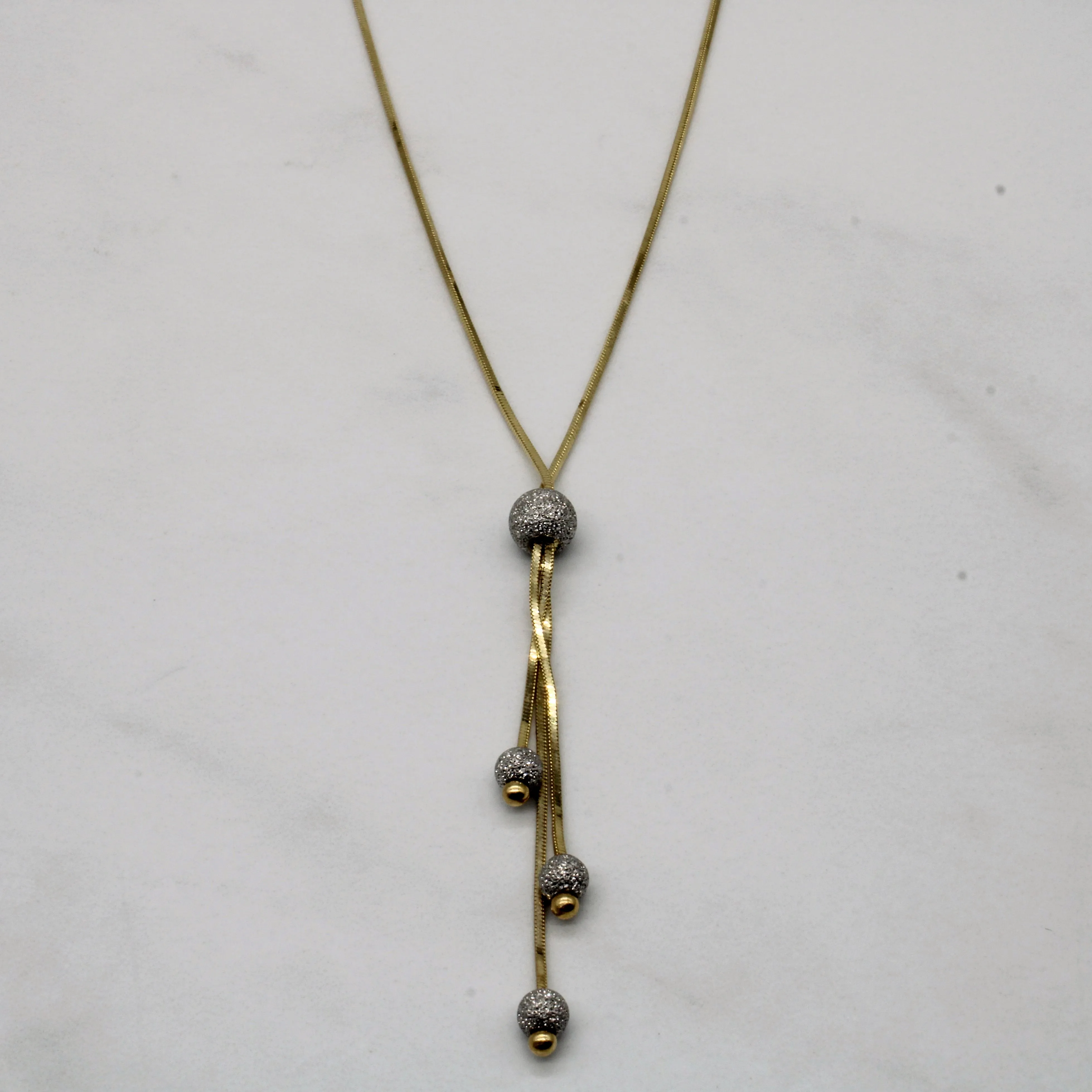 14k Two Tone Gold Necklace | 19" | Stylish Edge