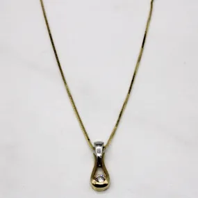 Solitaire Diamond Drop Necklace | 0.11ct | 17" | Heirloom Feel