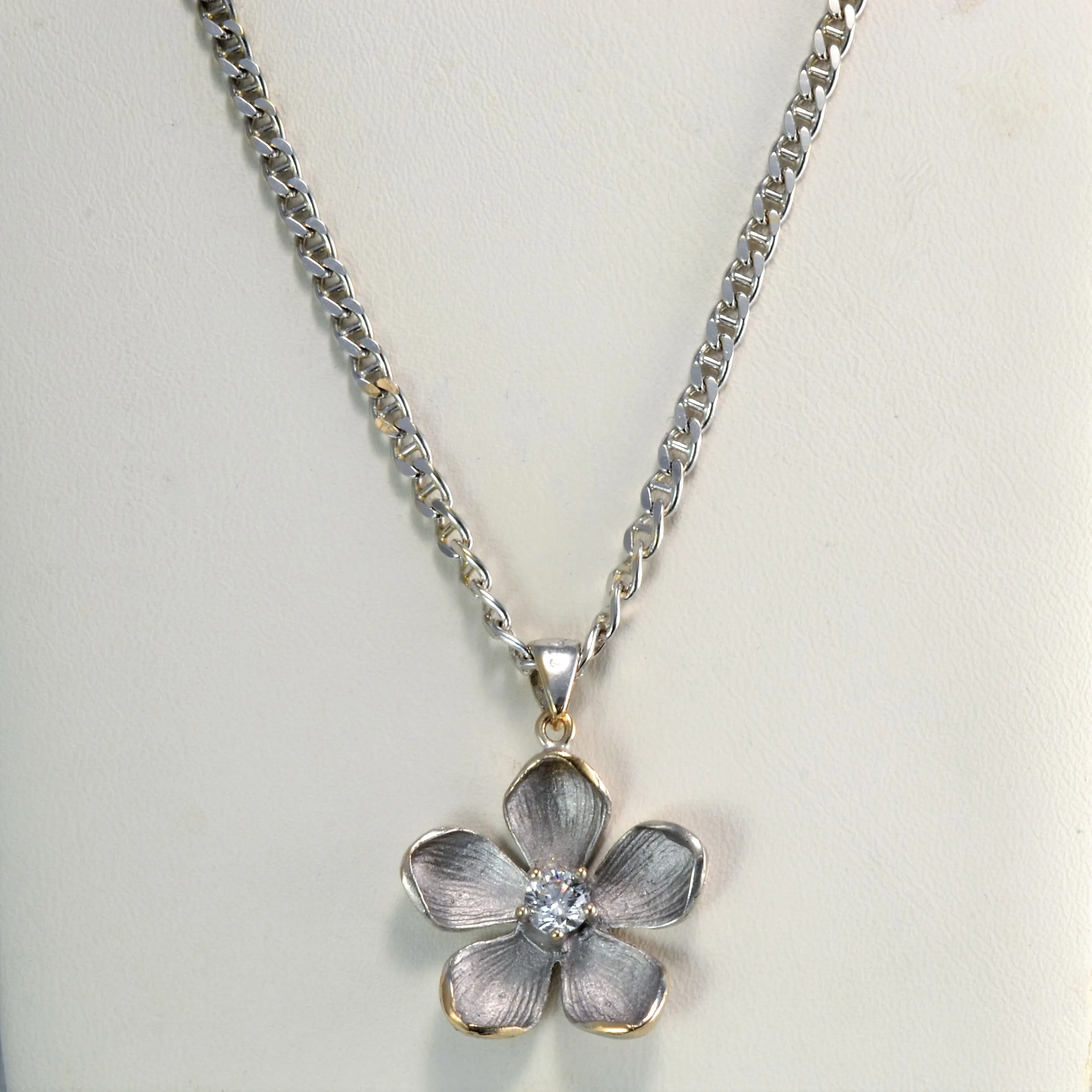 Minimalist Accent Weekend Sparkle Solitaire Diamond Flower Pendant Necklace | 0.36 ct, 16''|