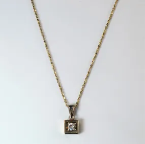 Solitaire Diamond Necklace | 0.21ct | 19" | Enduring Charm