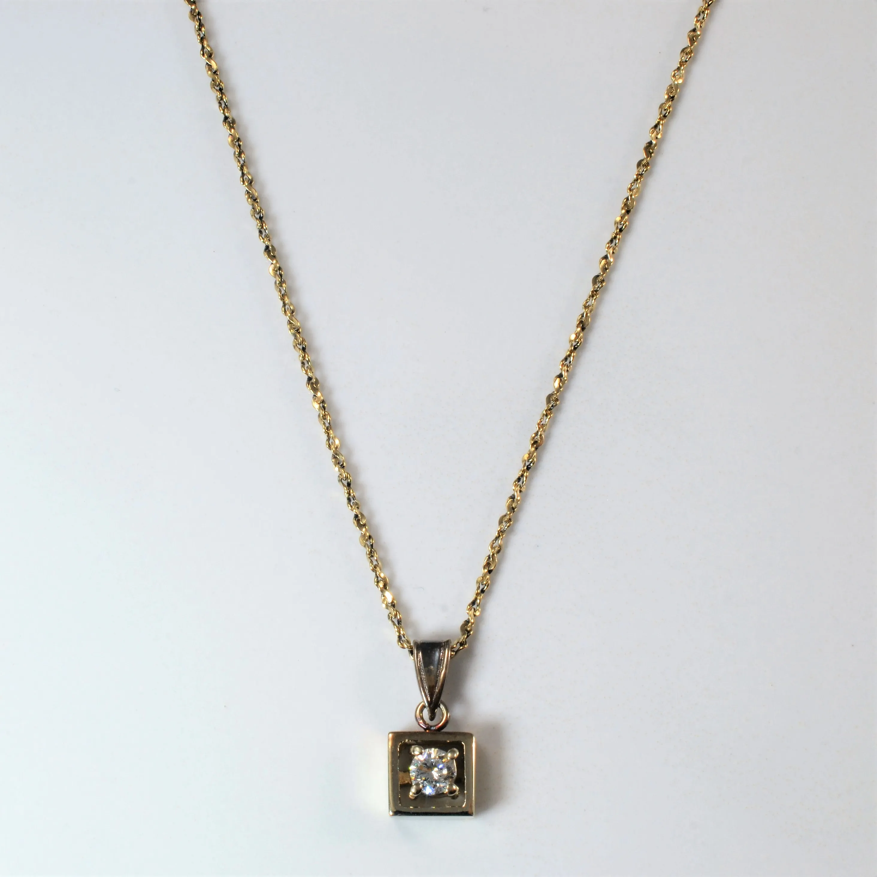 Solitaire Diamond Necklace | 0.21ct | 19" | Enduring Charm