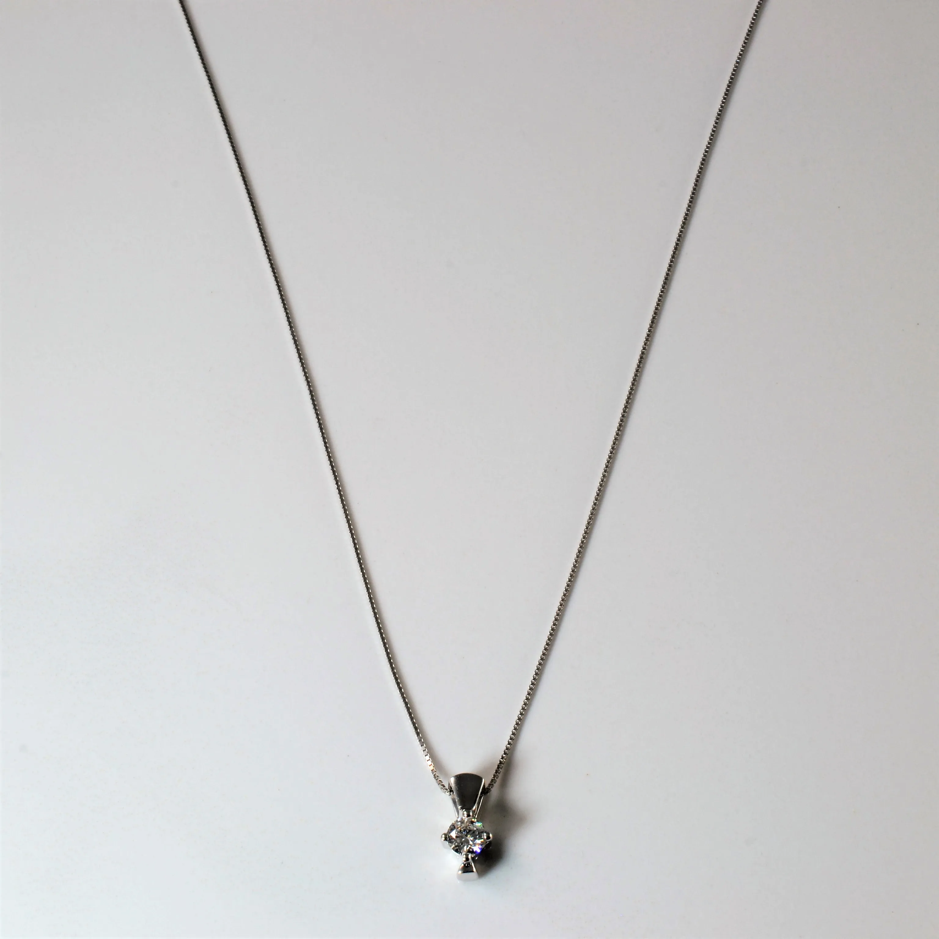 Bold Craft Polished Element Solitaire Diamond Necklace | 0.25ct | 18" |