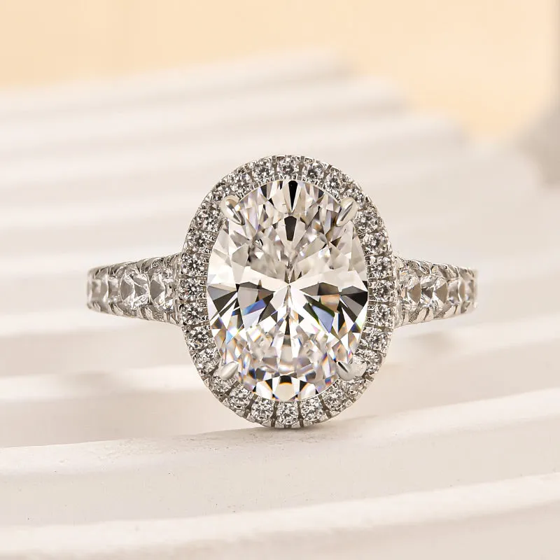 Louily Vintage Halo Oval Cut Engagement Ring Daily Essential Finishing Accent