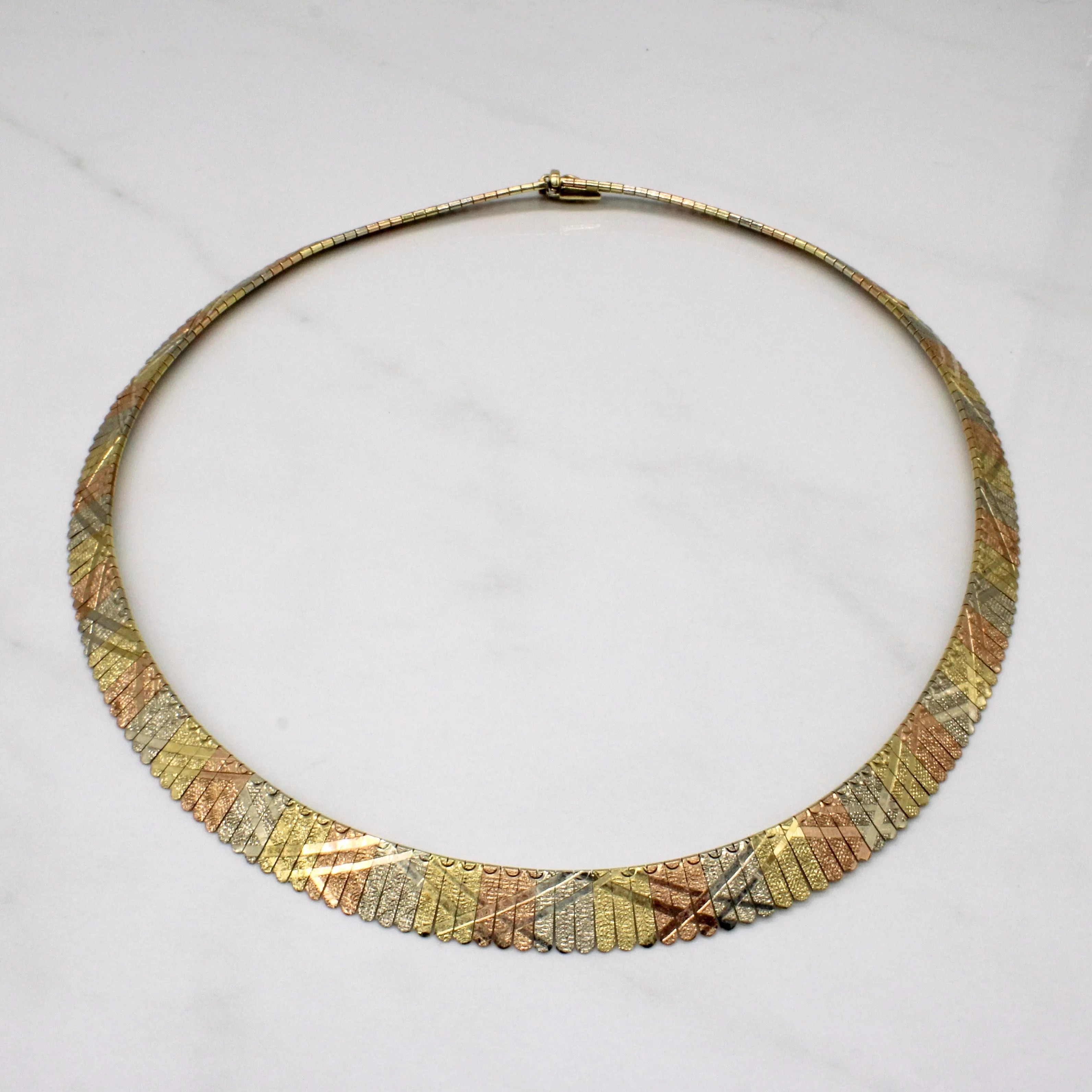 14k Tri Tone Gold Necklace | 17" | Birthday gift