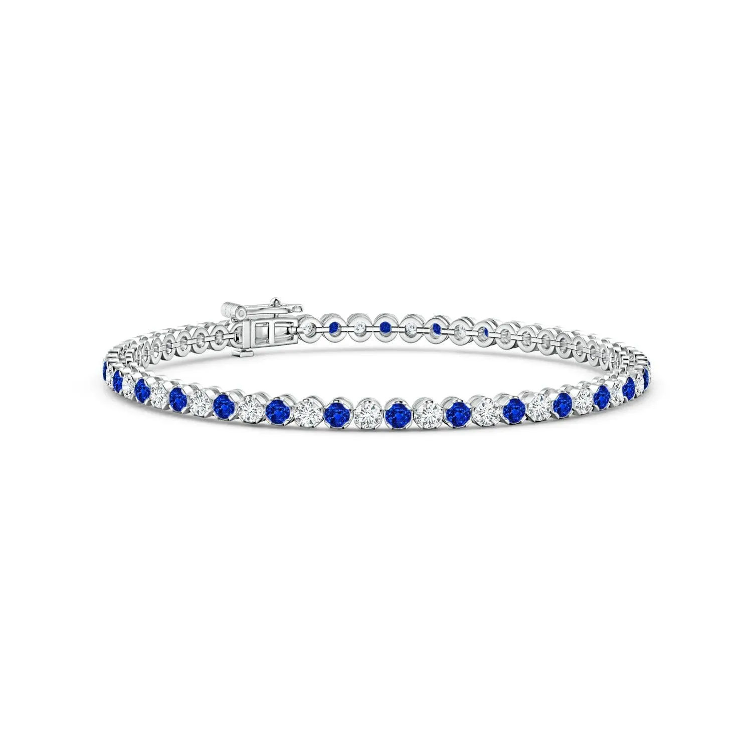 Minimalist Look 2.96 CT. Classic Sapphire and Brilliant Moissanite Tennis Bracelet