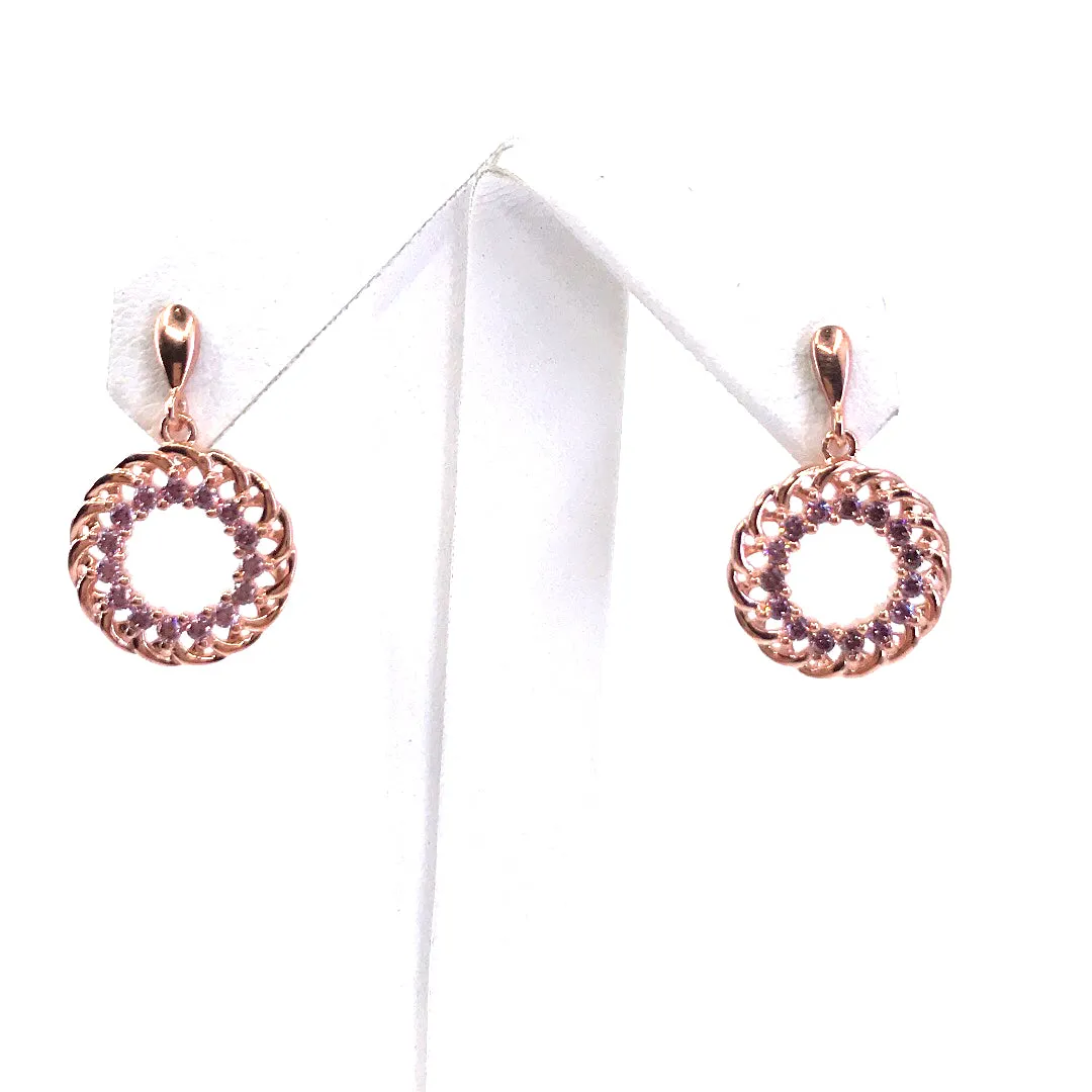 Rose Gold Plated Sterling Silver Circle Earrings Safe Creation