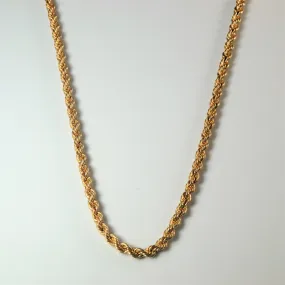High gloss 10k Yellow Gold Rope Chain | 18"|