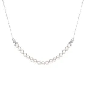 4mm Freshwater Cultured Pearl String Bar Necklace Luxury Touch Design