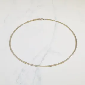 Alluring Design Reversible White and Yellow Gold Gold Omega Chain | 17" |