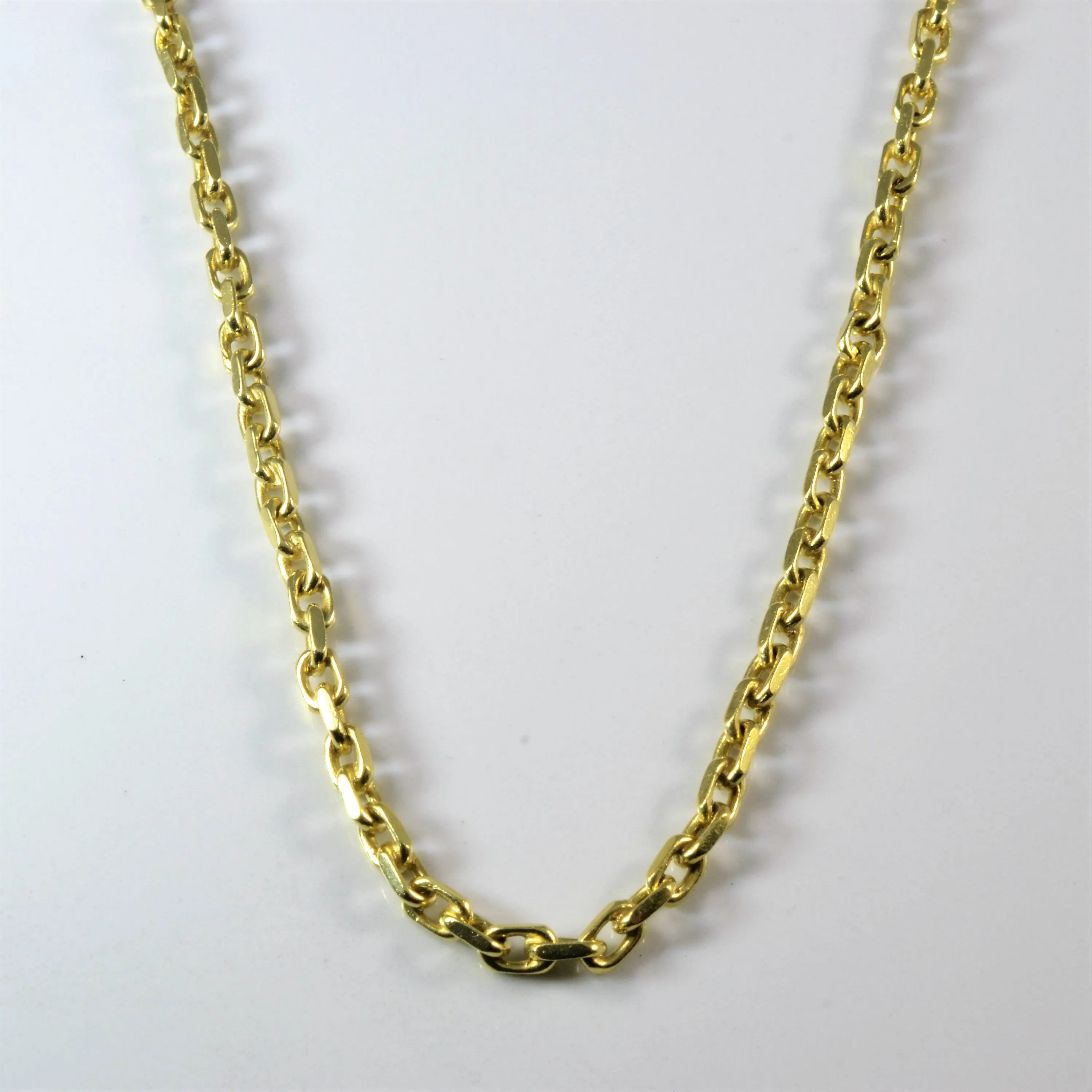 Gloss Layer 18k Yellow Gold Square Rolo Link Chain | 22" |