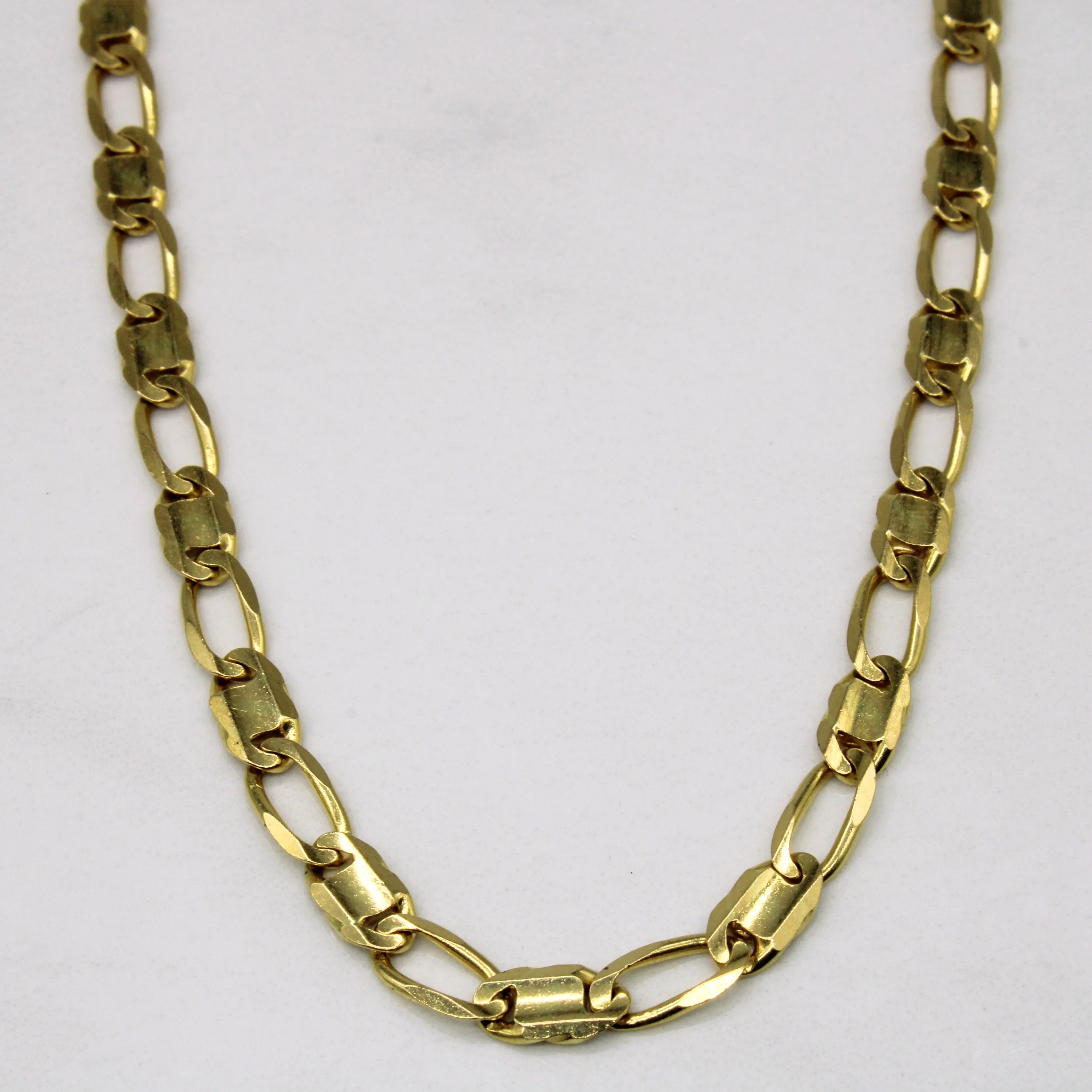 Outdoor Style Formal Event 18k Yellow Gold Figarucci Link Chain | 24" |