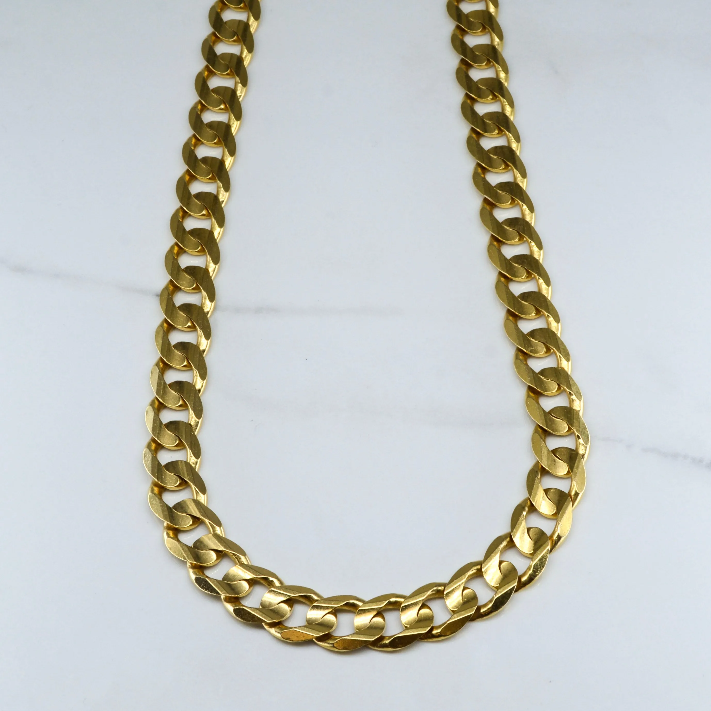 Heavy Yellow Gold Curb Chain | 24" | Gifting Light