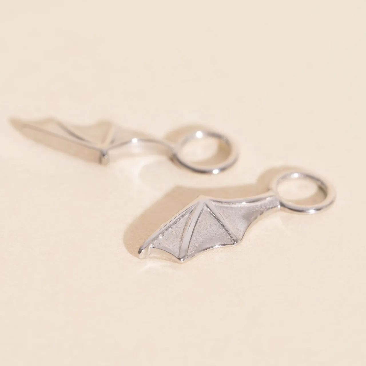 Bat Wing Chunky Huggie Hoop Charms Decorative Detail Chic Look