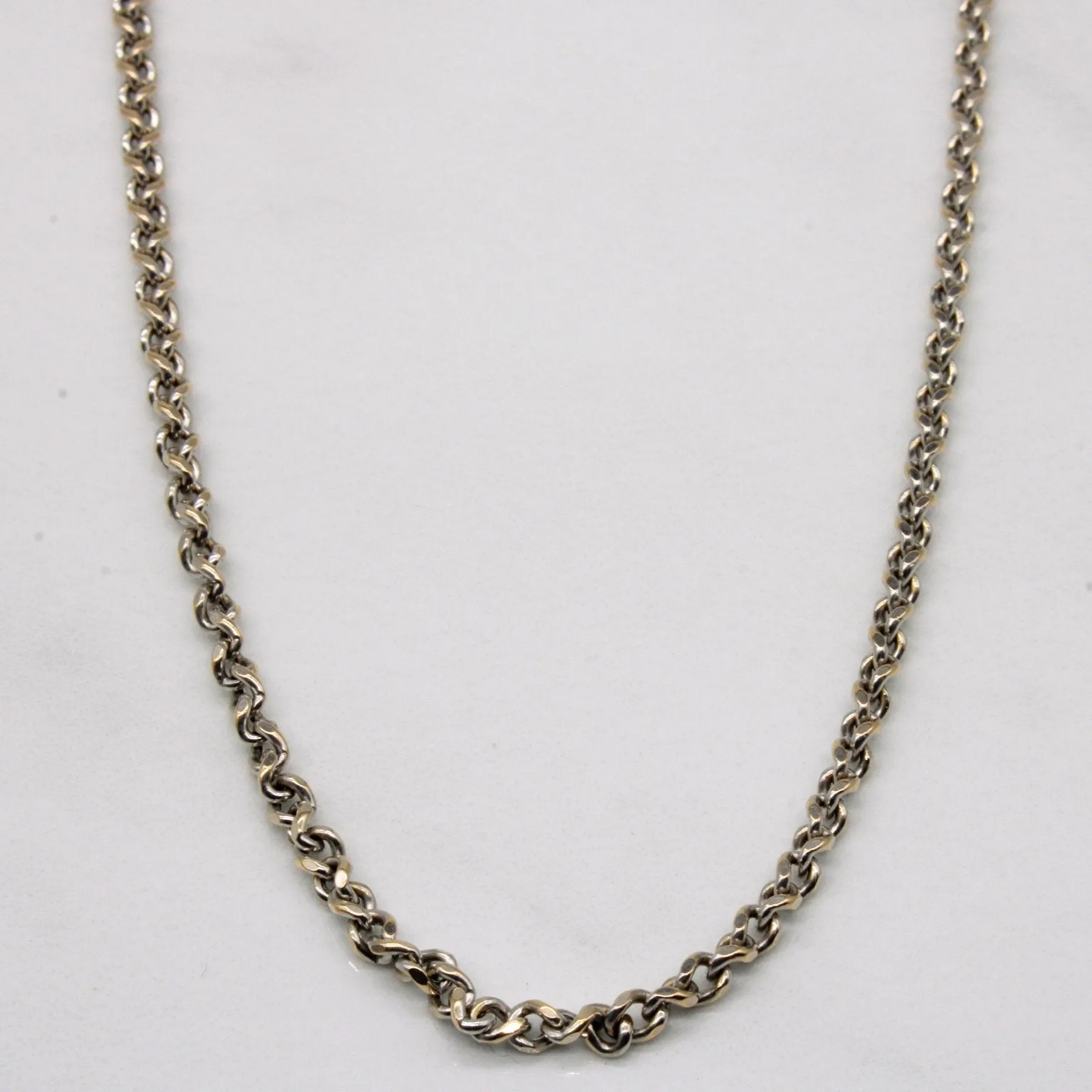 10k White Gold Chain | 19" | Sunlight Shine