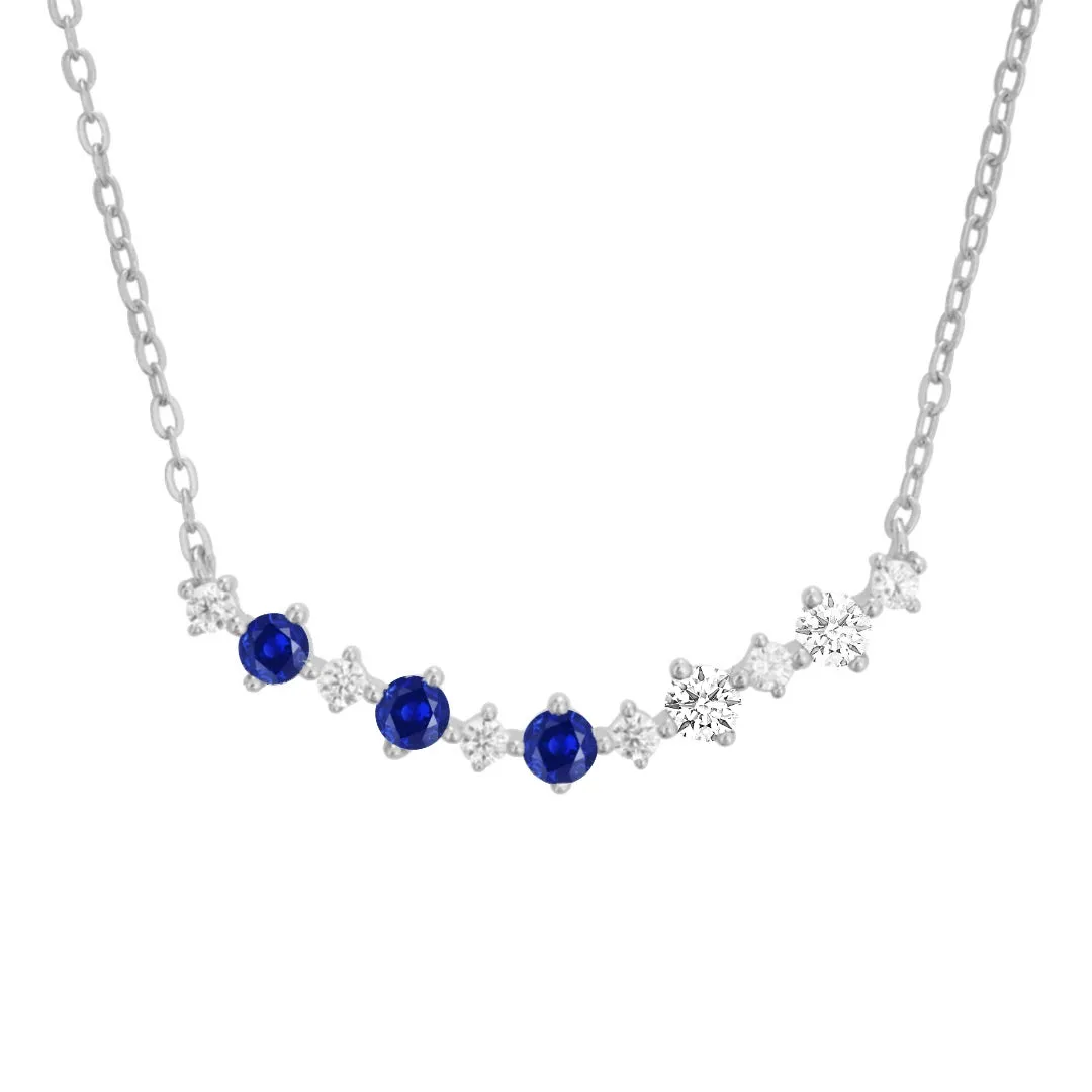 Seasonal Adornment Vintage Present Sterling Silver Colorful Rounded Bar Necklace