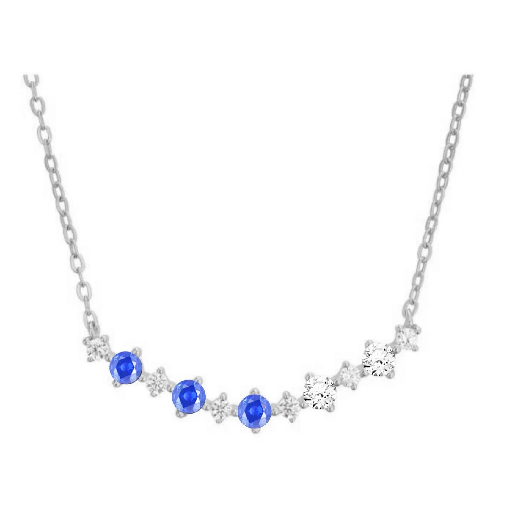 Sterling Silver Colorful Rounded Bar Necklace Ethical Item High-End Style